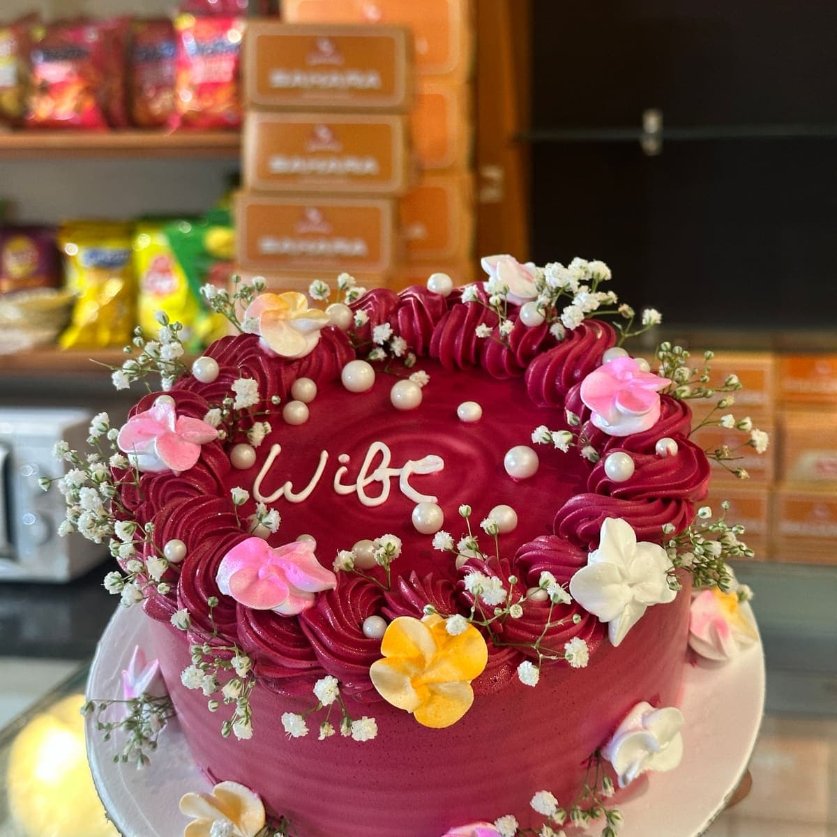 Magenta Floral Cake
