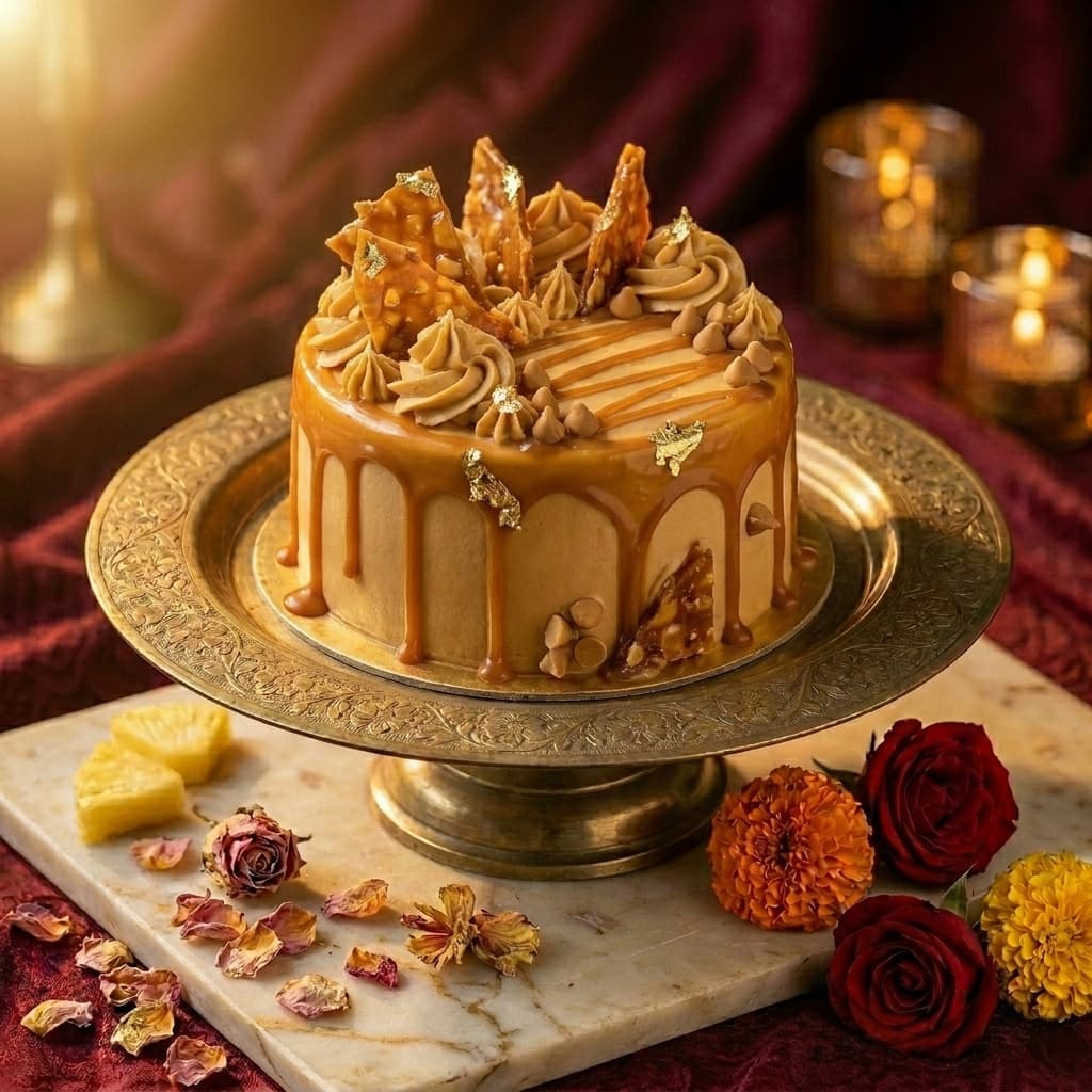 Butterscotch cake at Sahara Bakery, Rewari